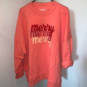 Mock Neck Coral Sweatshirt
